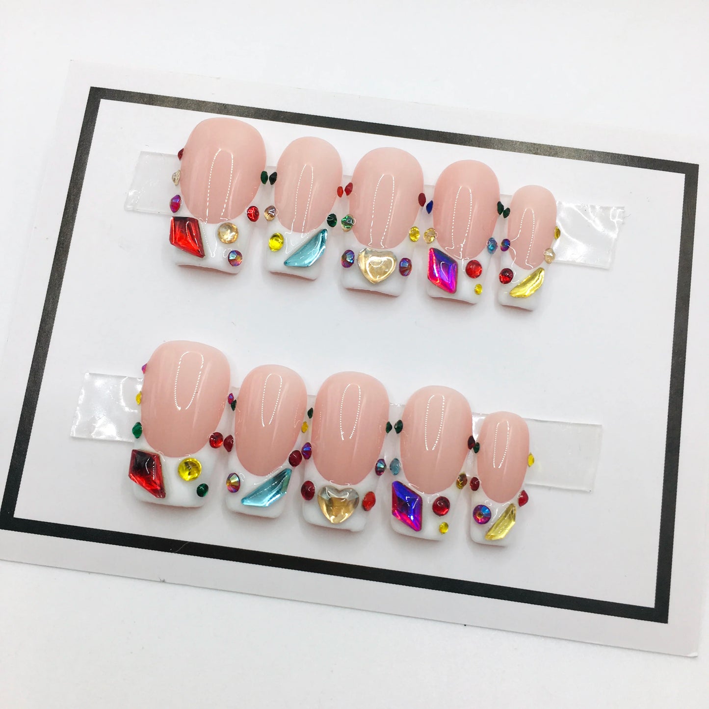 Square Bling Press On Nails