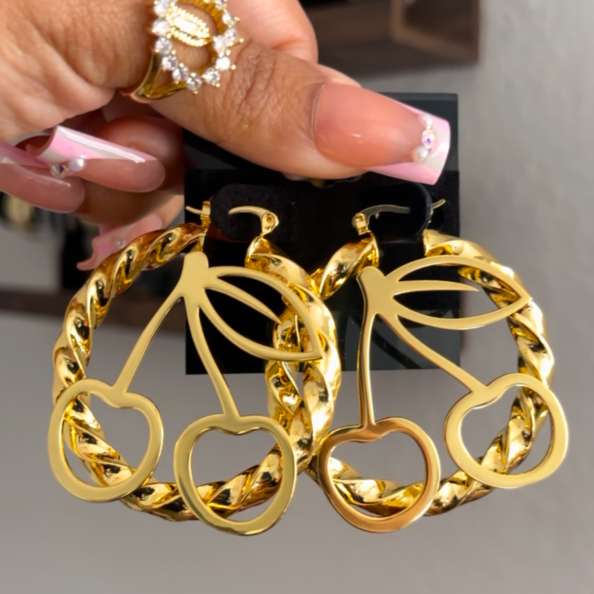 Cherry Twist Hoops