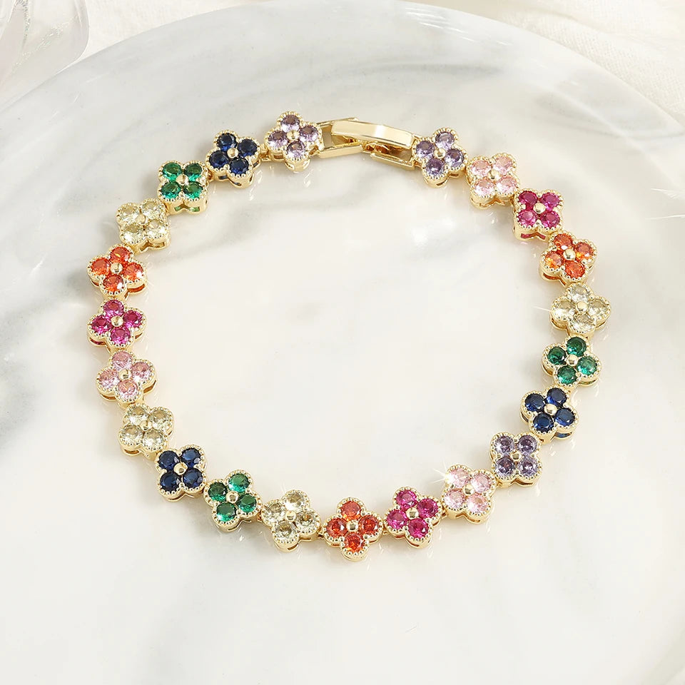 Flower Tennis Bracelet