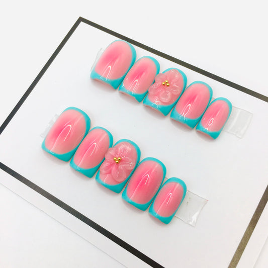 10Pcs Press On Nails Handmade Manicure Medium Almond Nails Summer Cute New 3D Ballet Hot Selling Items Women Nails Wholesale