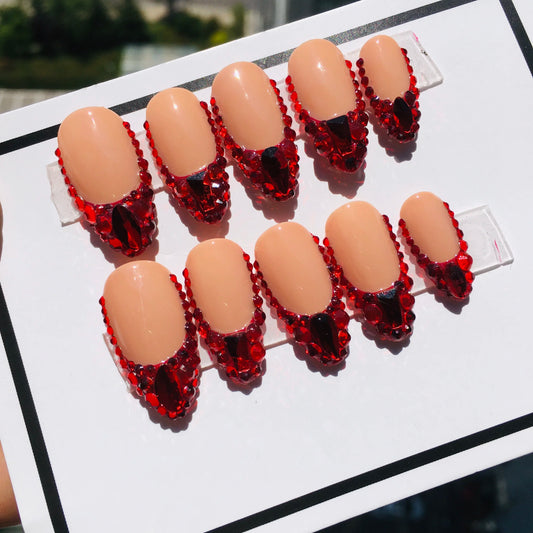 Bling Handmade Almond Nails