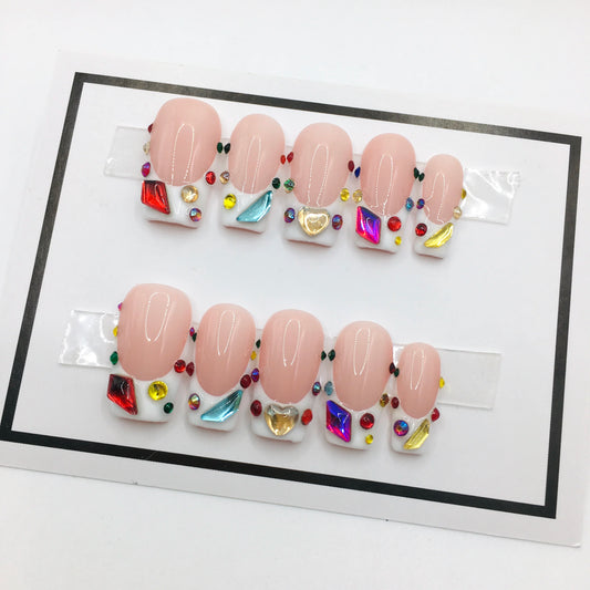 Square Bling Press On Nails