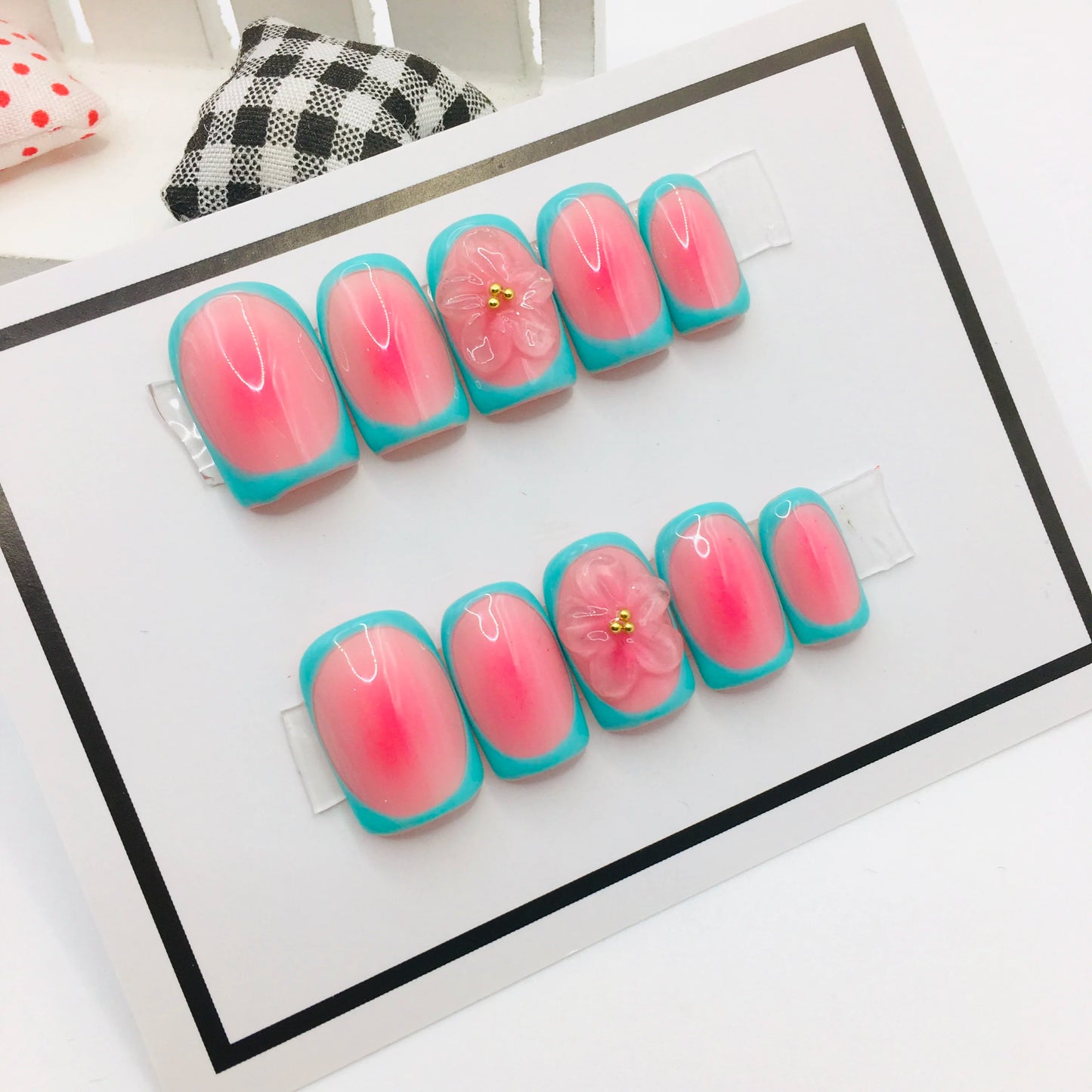 10Pcs Press On Nails Handmade Manicure Medium Almond Nails Summer Cute New 3D Ballet Hot Selling Items Women Nails Wholesale