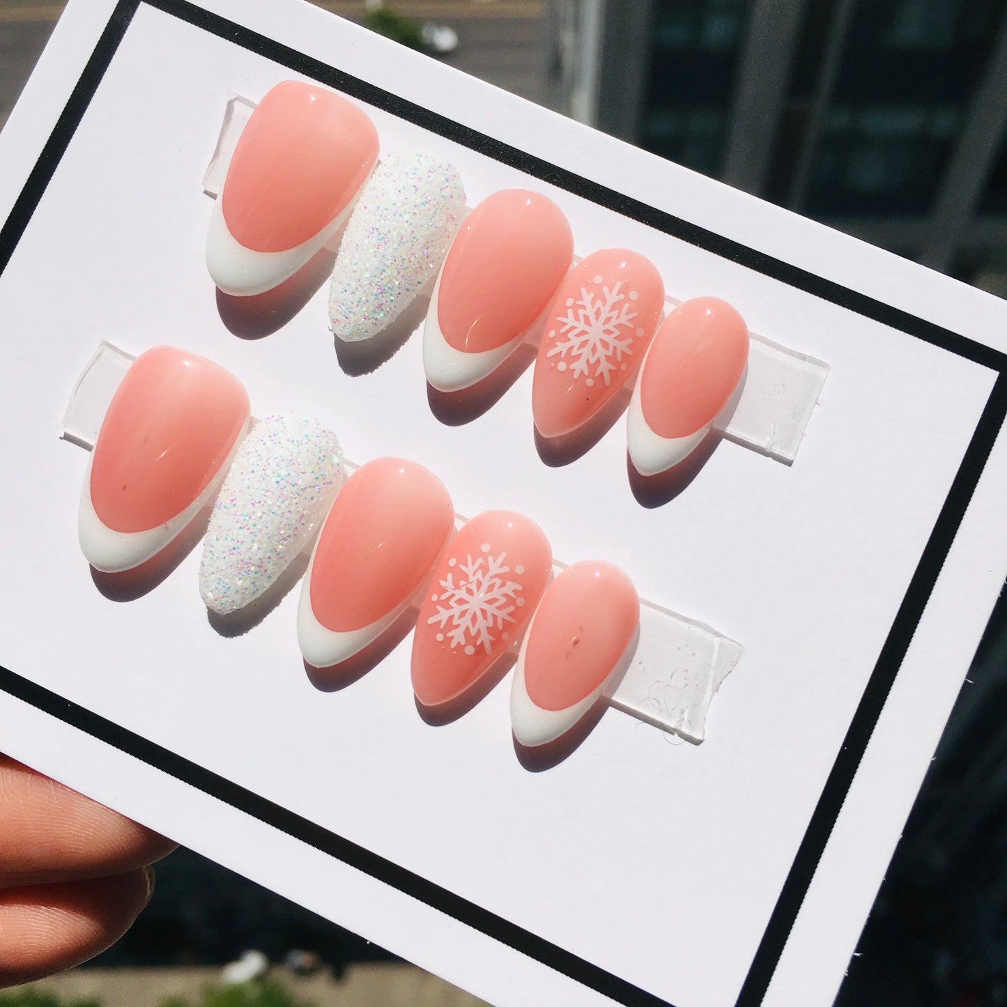 Bling Handmade Almond Nails