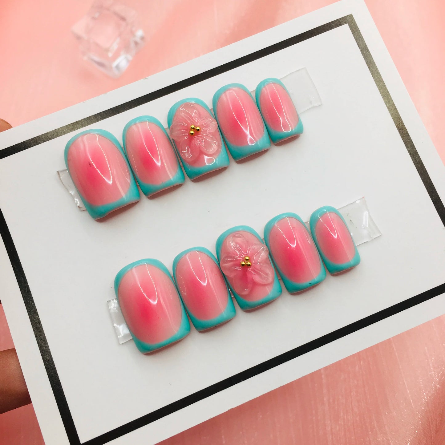 10Pcs Press On Nails Handmade Manicure Medium Almond Nails Summer Cute New 3D Ballet Hot Selling Items Women Nails Wholesale