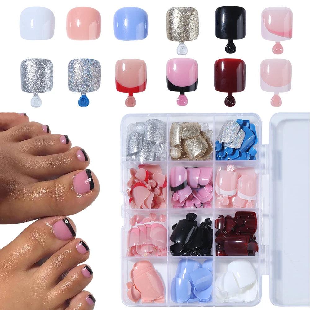 288pcs Mixed Toenails Press on Box