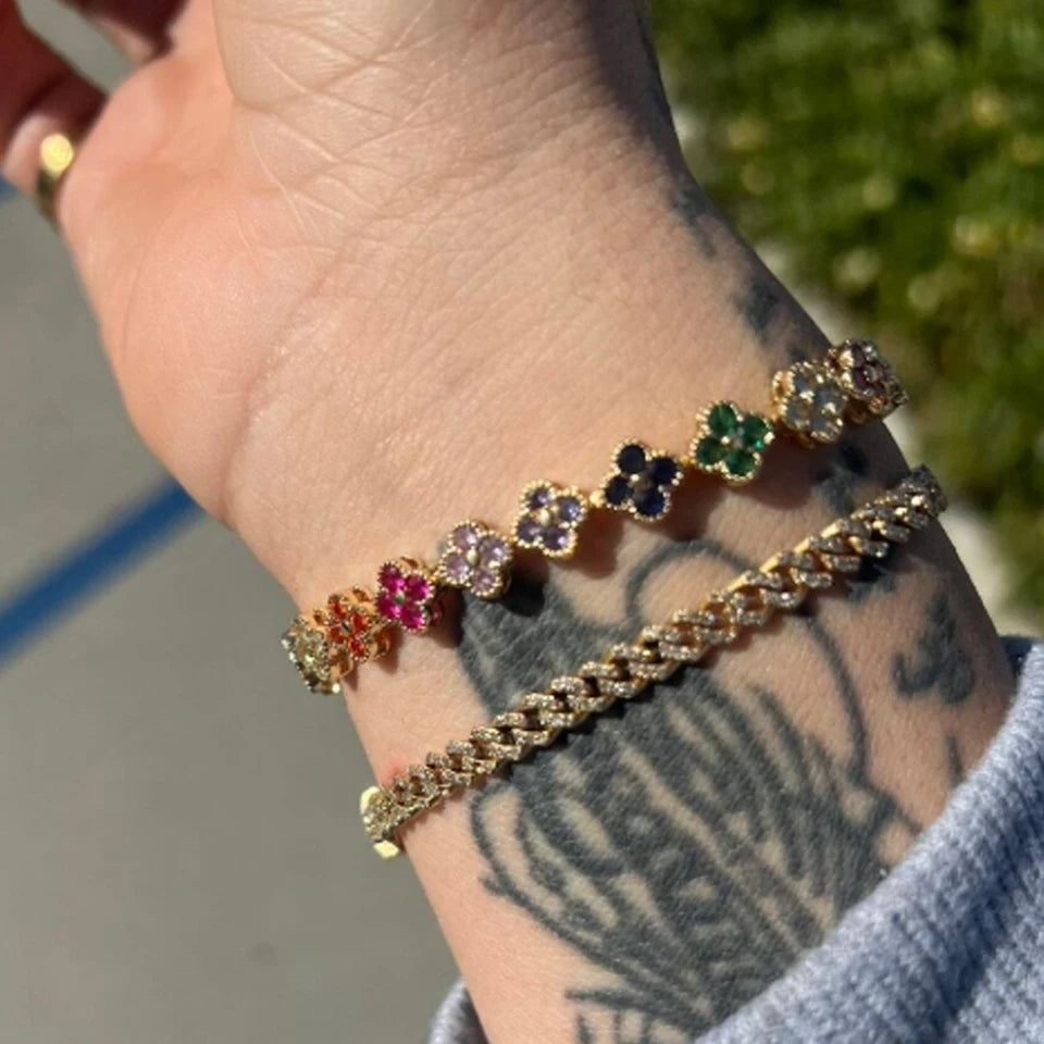 Flower Tennis Bracelet
