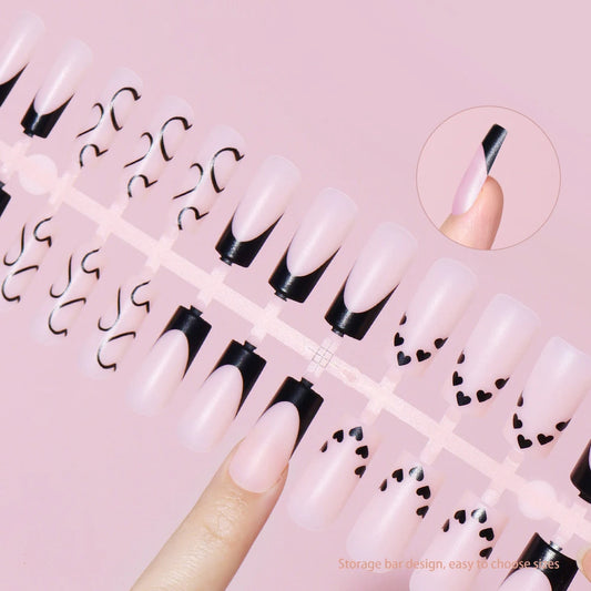 120pcs Medium Square French Gel Extensions