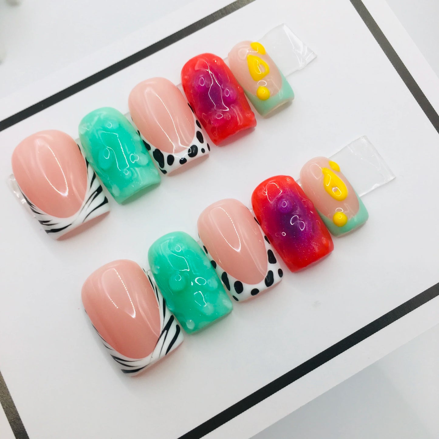 10Pcs Press On Nails Handmade Manicure Medium Almond Nails Summer Cute New 3D Ballet Hot Selling Items Women Nails Wholesale
