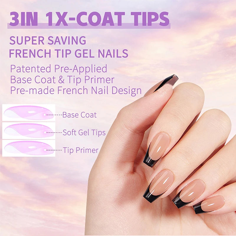 150pcs Black Manicure Press Ons