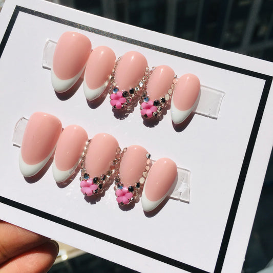 Bling Handmade Almond Nails