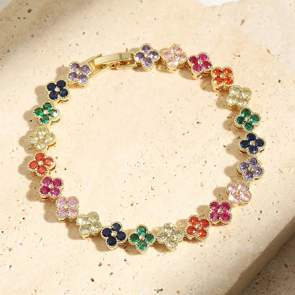 Flower Tennis Bracelet