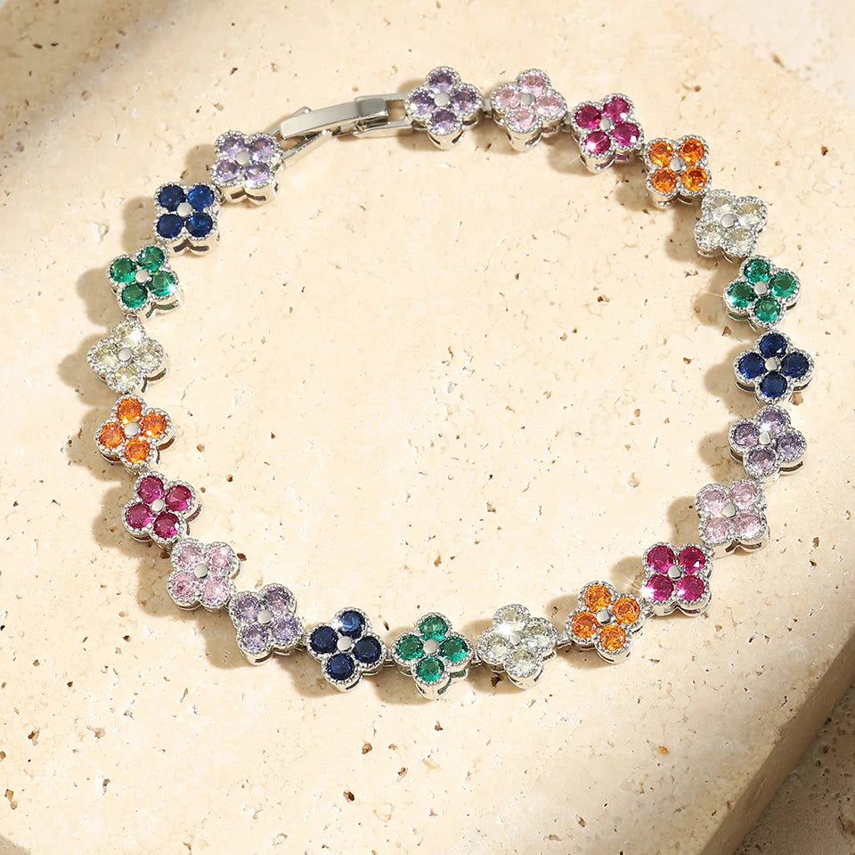 Flower Tennis Bracelet