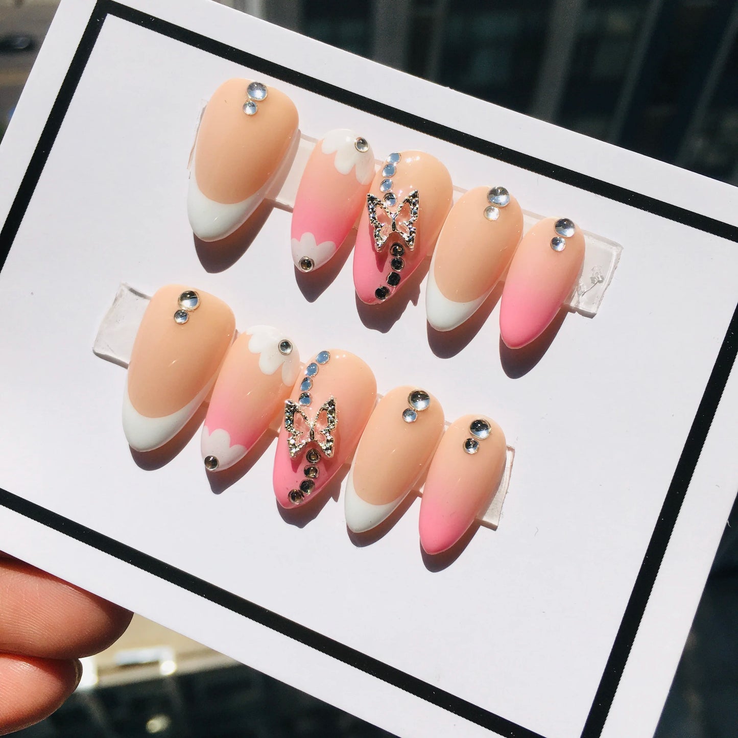 Bling Handmade Almond Nails