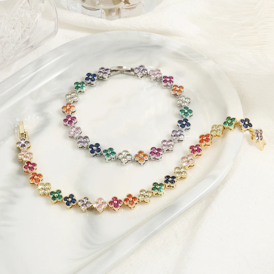Flower Tennis Bracelet