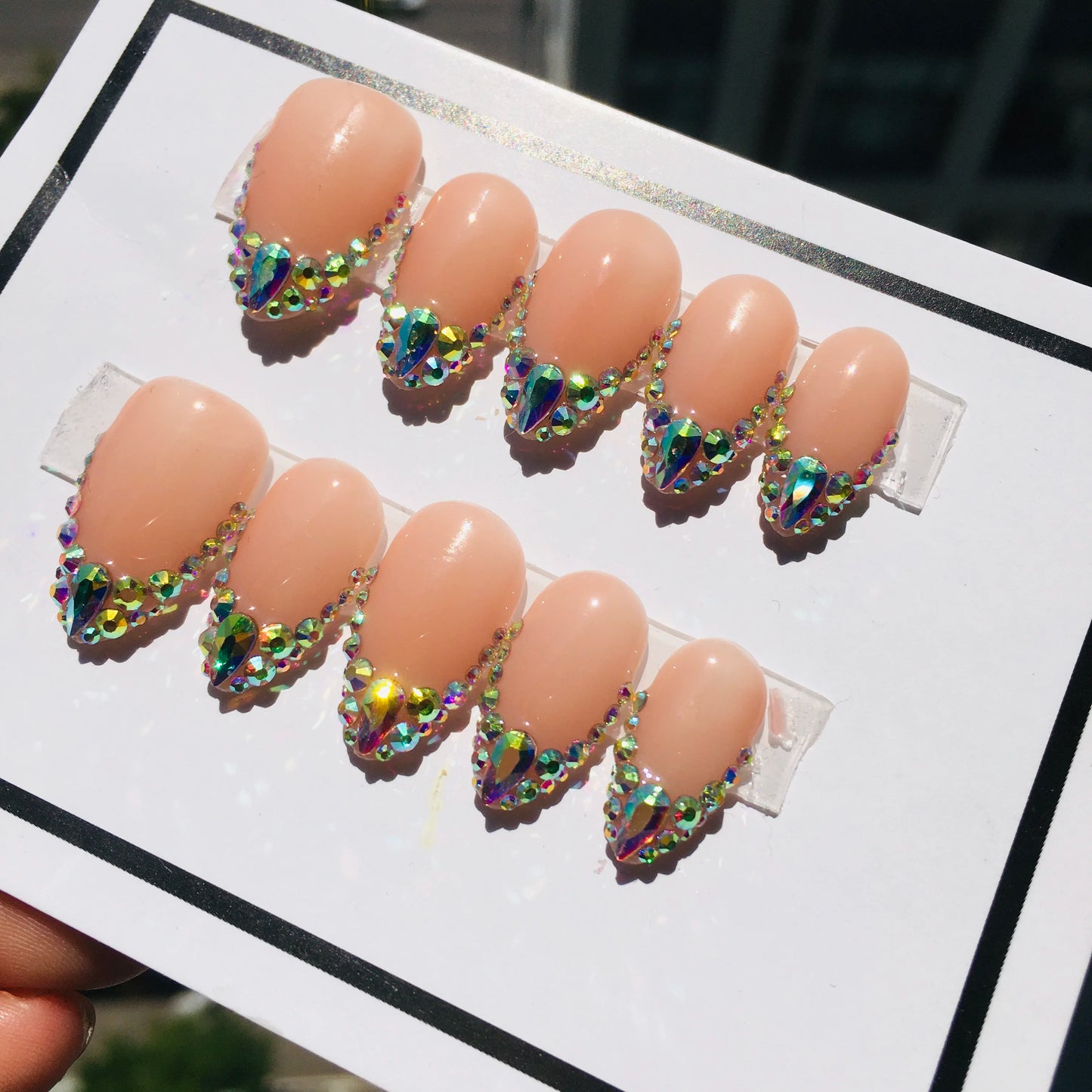 Bling Handmade Almond Nails