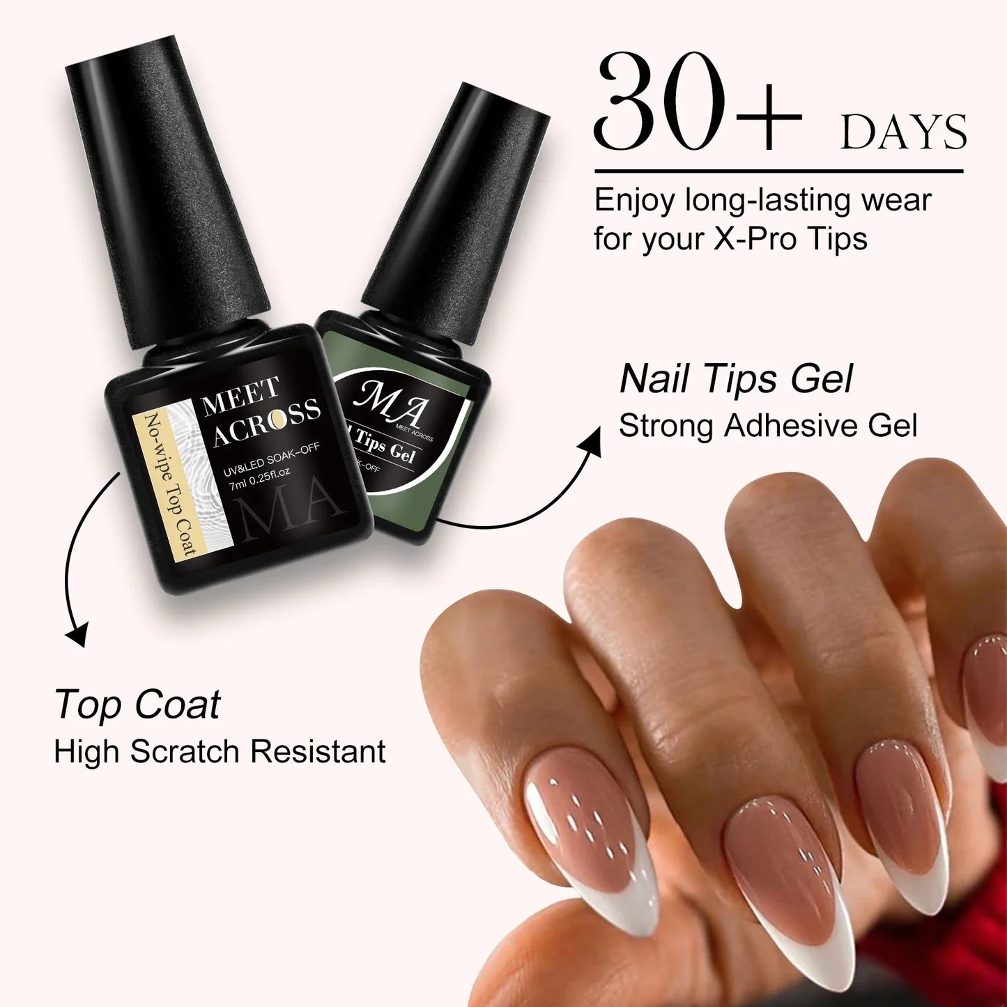 150pc French Style Press On Nail DIY Kit