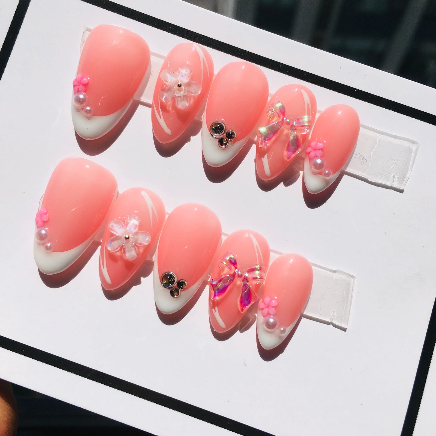 Bling Handmade Almond Nails