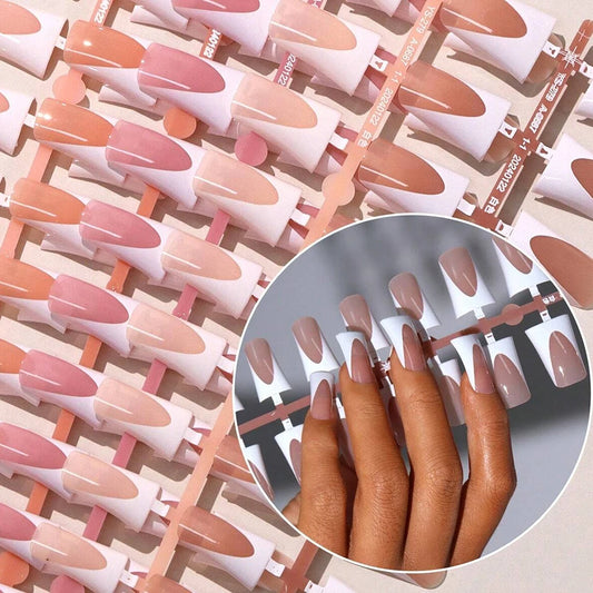 120PCS Full Cover French Duck Nails